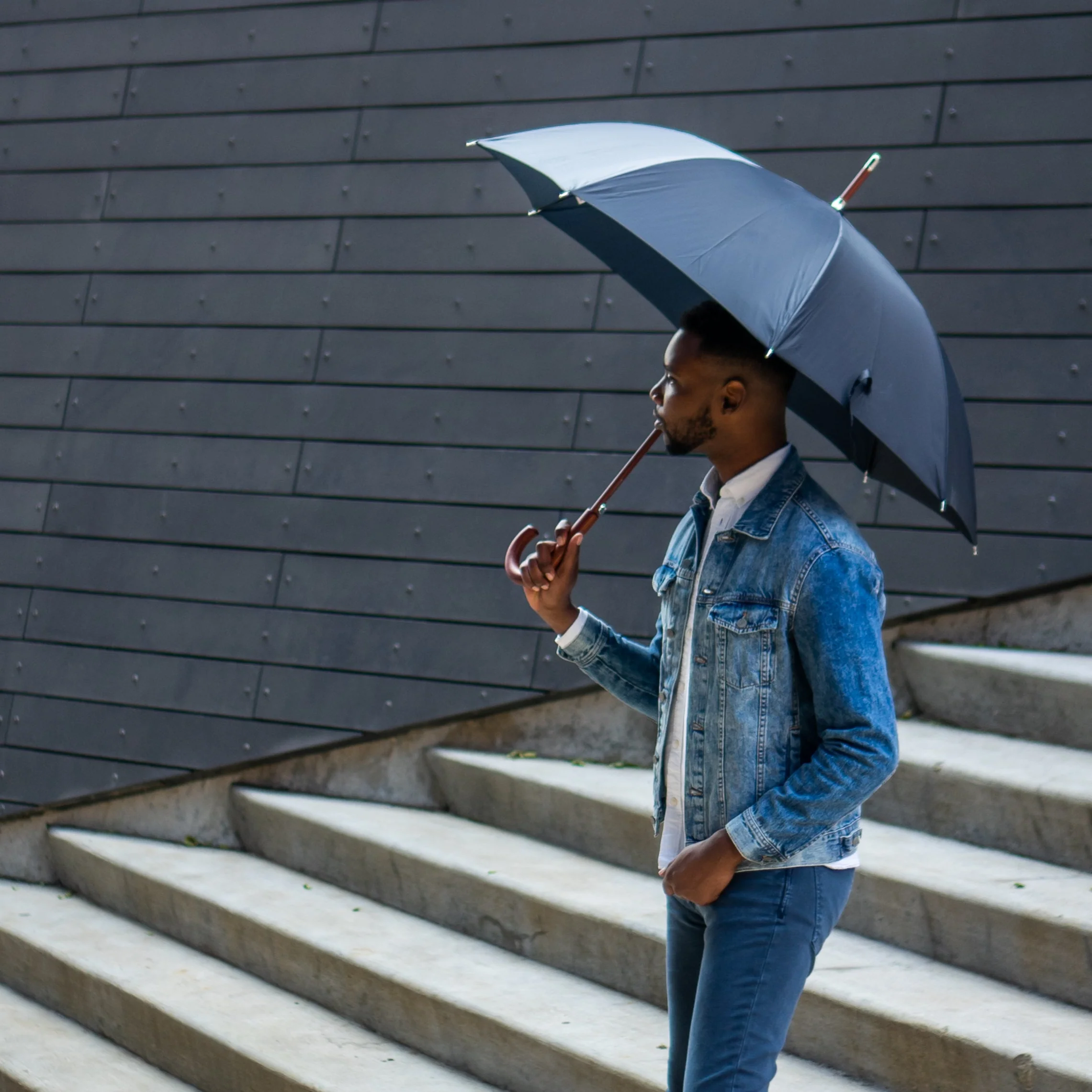 Classic Solid Wood Stick Umbrella - Image 36