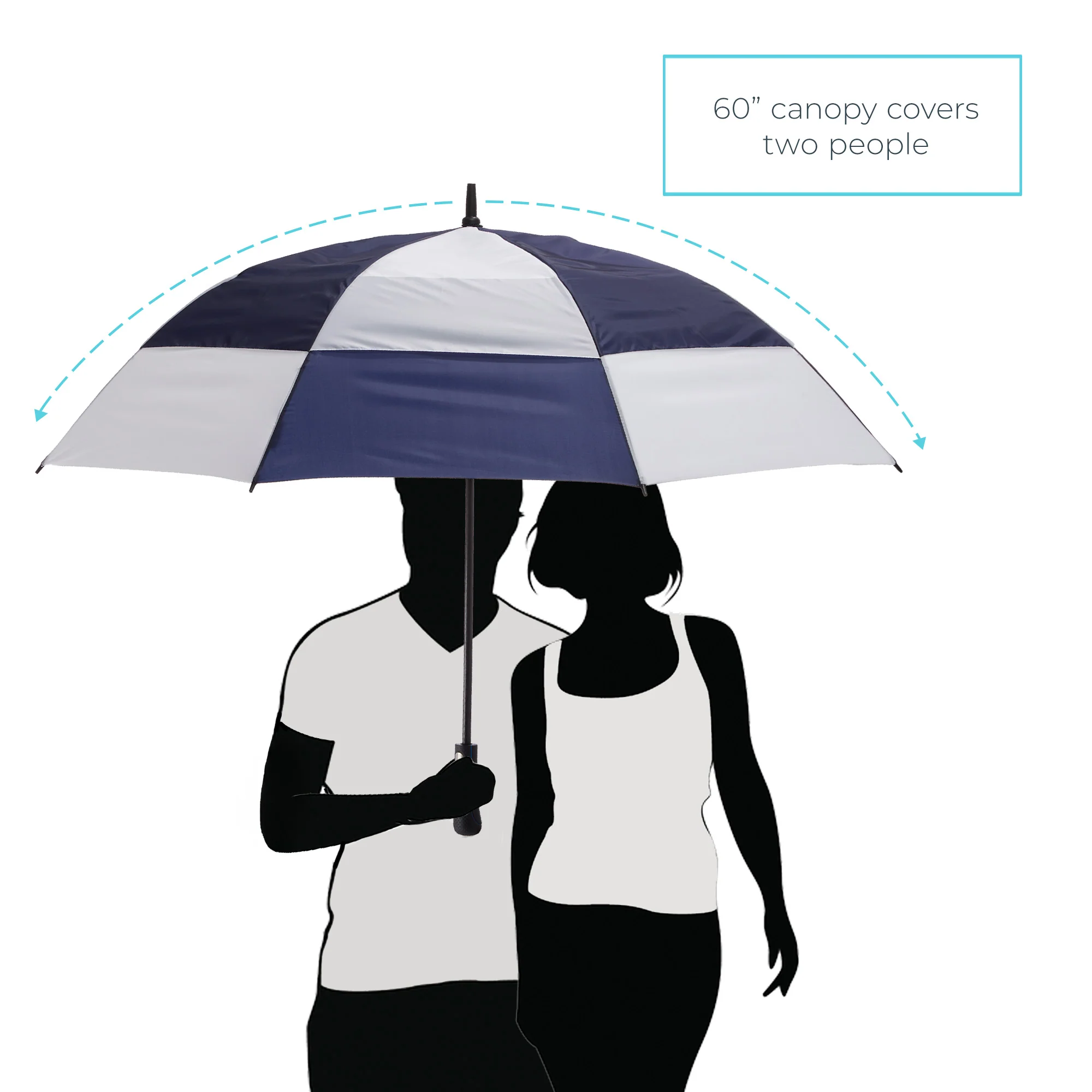 Vented Golf Stick Umbrella with Wind & Sun Protection - Image 5