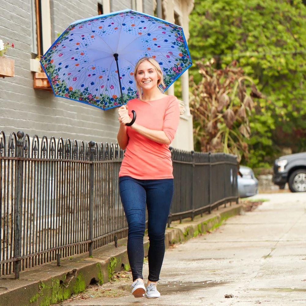 Stick Reverse-Close Umbrella with Under-Canopy Print - Image 61