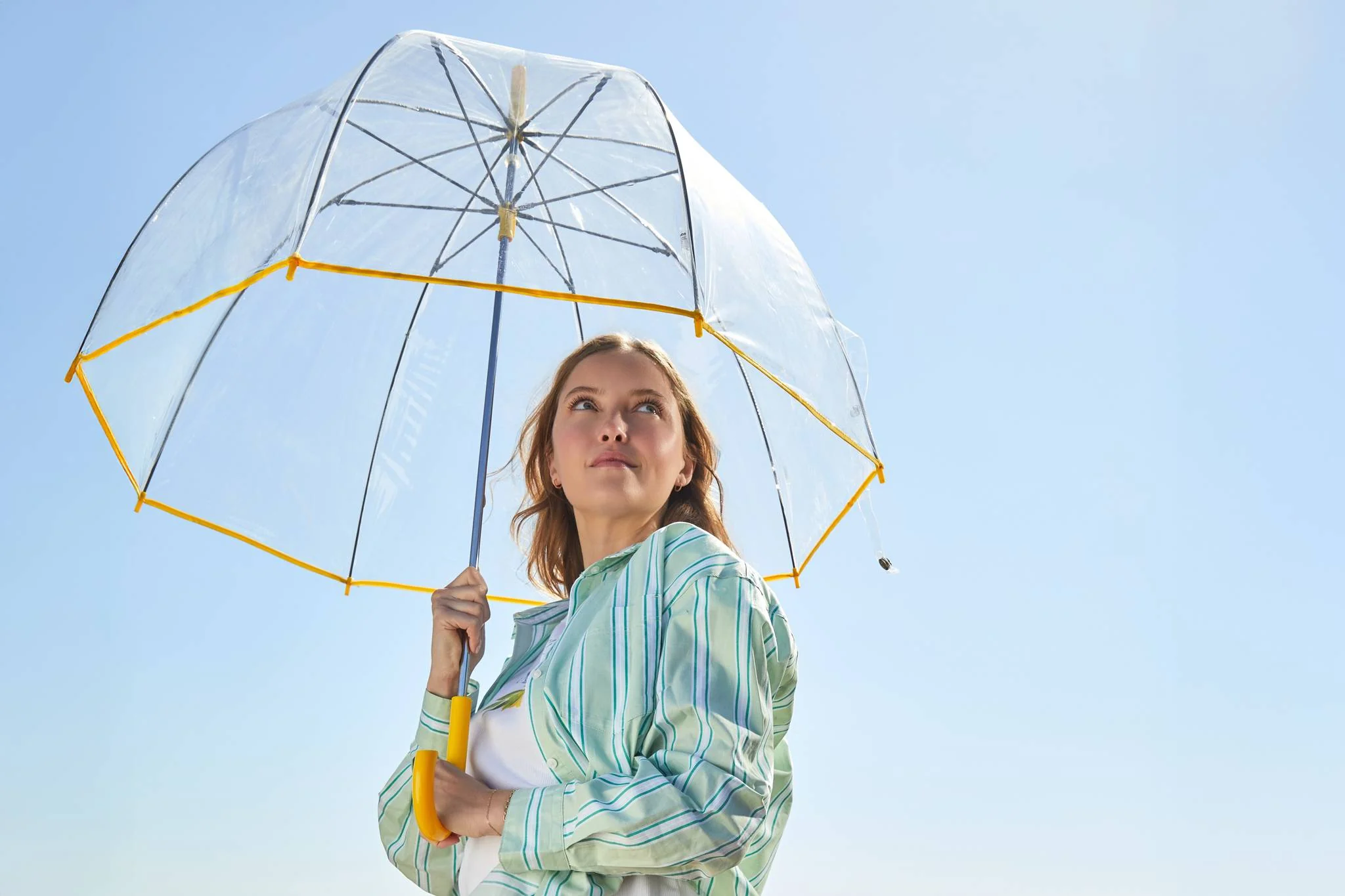 Clear Bubble Umbrella with Colorful Accents - Image 12