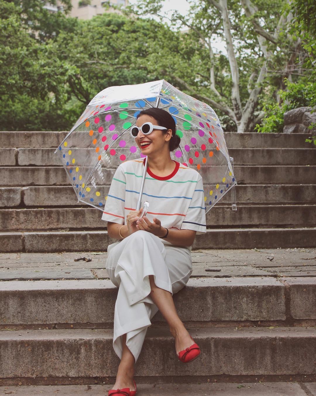 Clear Bubble Umbrella with Colorful Accents - Image 24