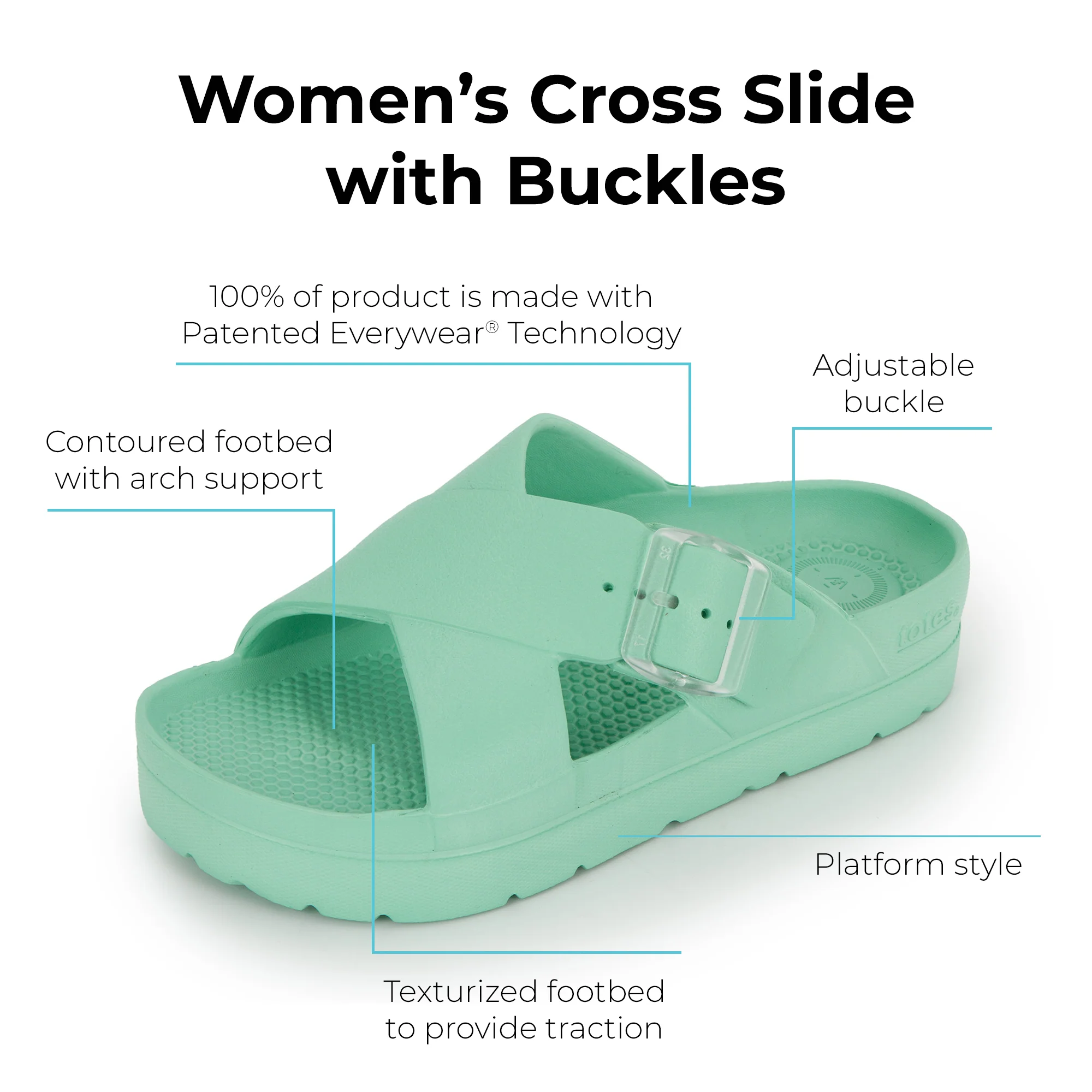 Womens Cross Buckle Slide - Image 17